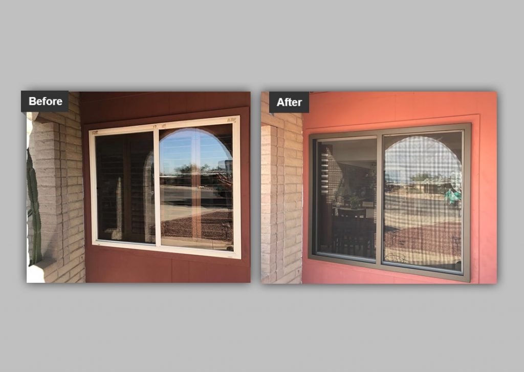 before and after of security screen installation tucson, az